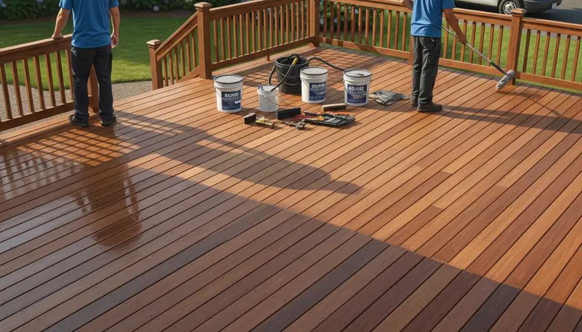 Professional deck sealing in Boulder, CO for UV and moisture protection on a wood deck