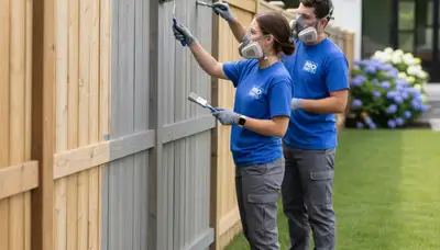 Boulder, CO fence painting by Boulder Paint Pros, applying weather-resistant exterior coating