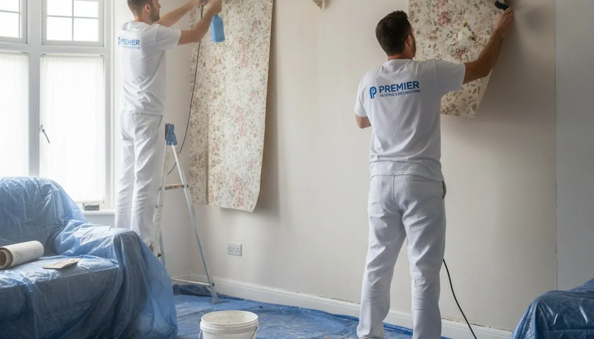 Wallpaper removal service in Boulder, CO, prepping walls for a smooth paint finish