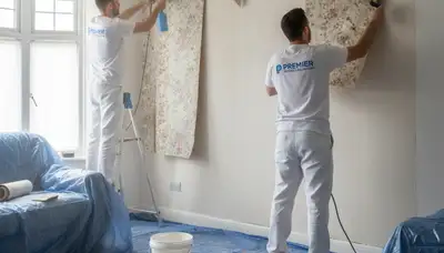 Wallpaper removal service in Boulder, CO, prepping walls for a smooth paint finish