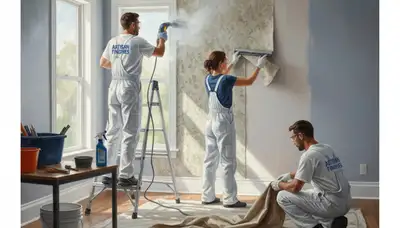 Wallpaper removal in Boulder, CO by Boulder Paint Pros for a clean, paint-ready wall finish